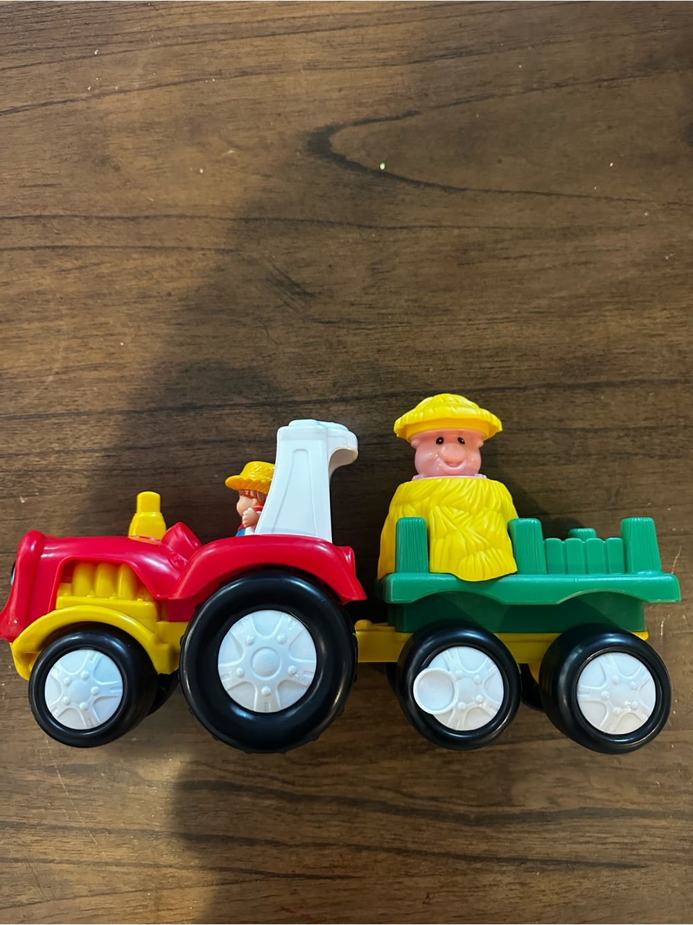 Fisher Price Little People Farm Tractor & Hay Wagon Farmer Figures 2007
